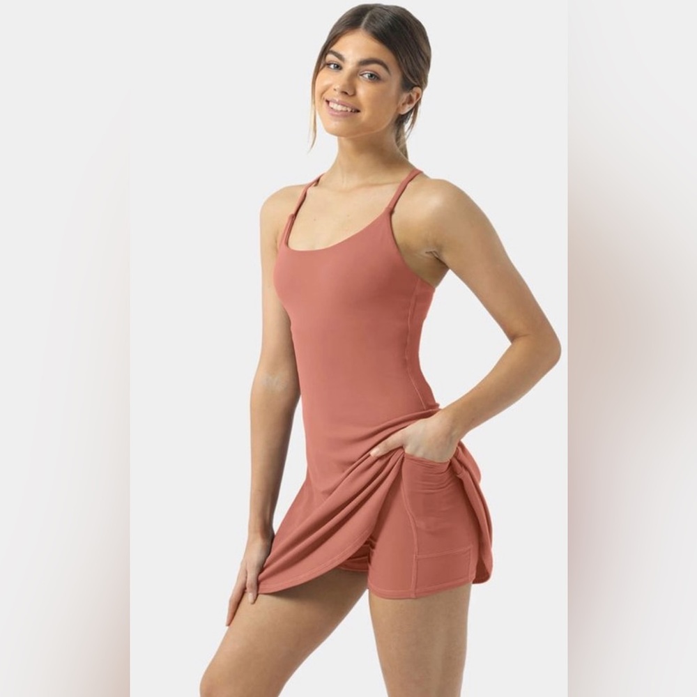 Halara Tennis Dress in Apricot colour